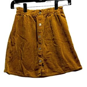 Snap Front Corduroy Skirt